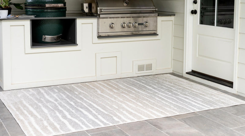Catalina Cove Outdoor Collection Area Rug - Balboa Rectangle Light Gray lifestyle 14