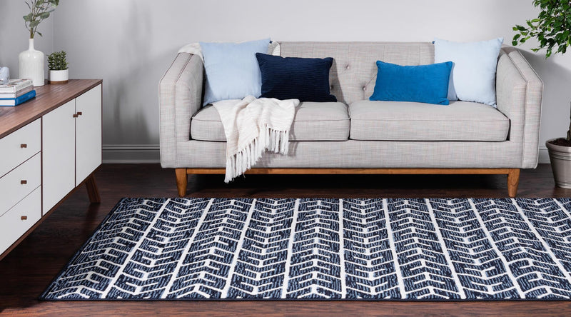 Catalina Cove Outdoor Collection Area Rug - Newport Rectangle Navy Blue lifestyle 4
