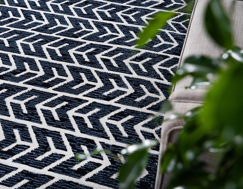 Catalina Cove Outdoor Collection Area Rug - Newport Rectangle Navy Blue lifestyle 7