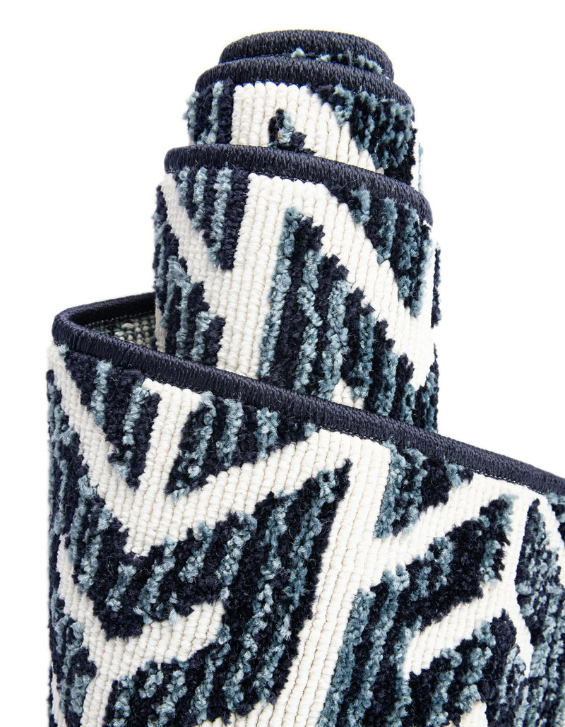 Catalina Cove Outdoor Collection Area Rug - Newport Rectangle Navy Blue lifestyle 15