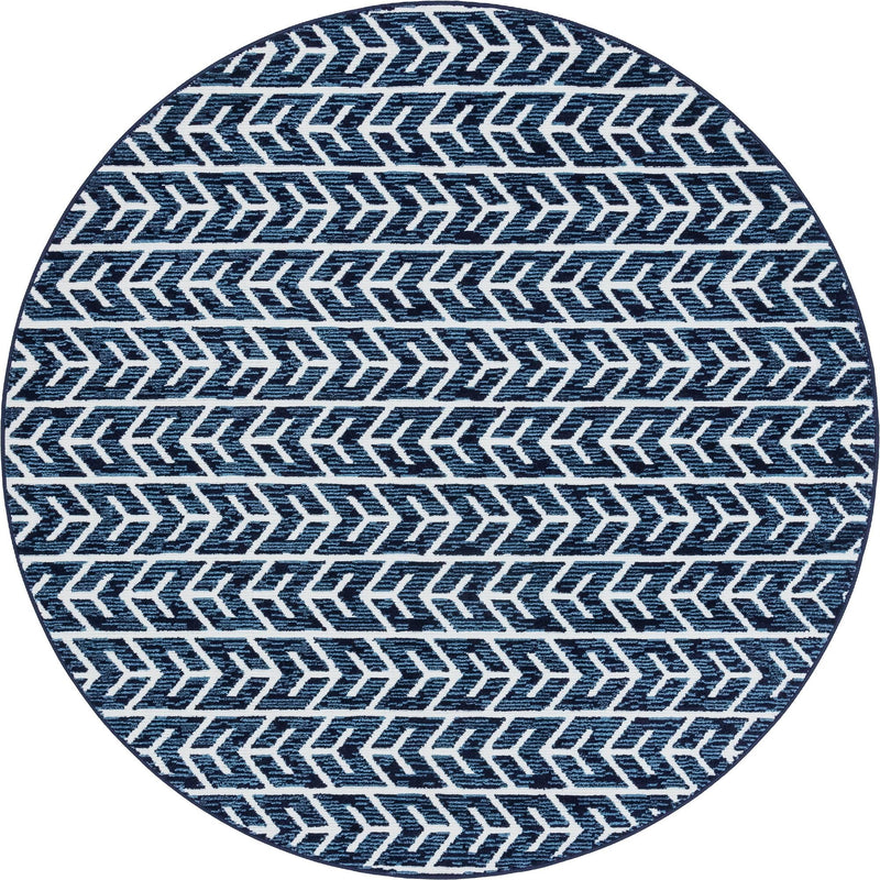 Catalina Cove Outdoor Collection Area Rug - Newport Round Navy Blue lifestyle 20
