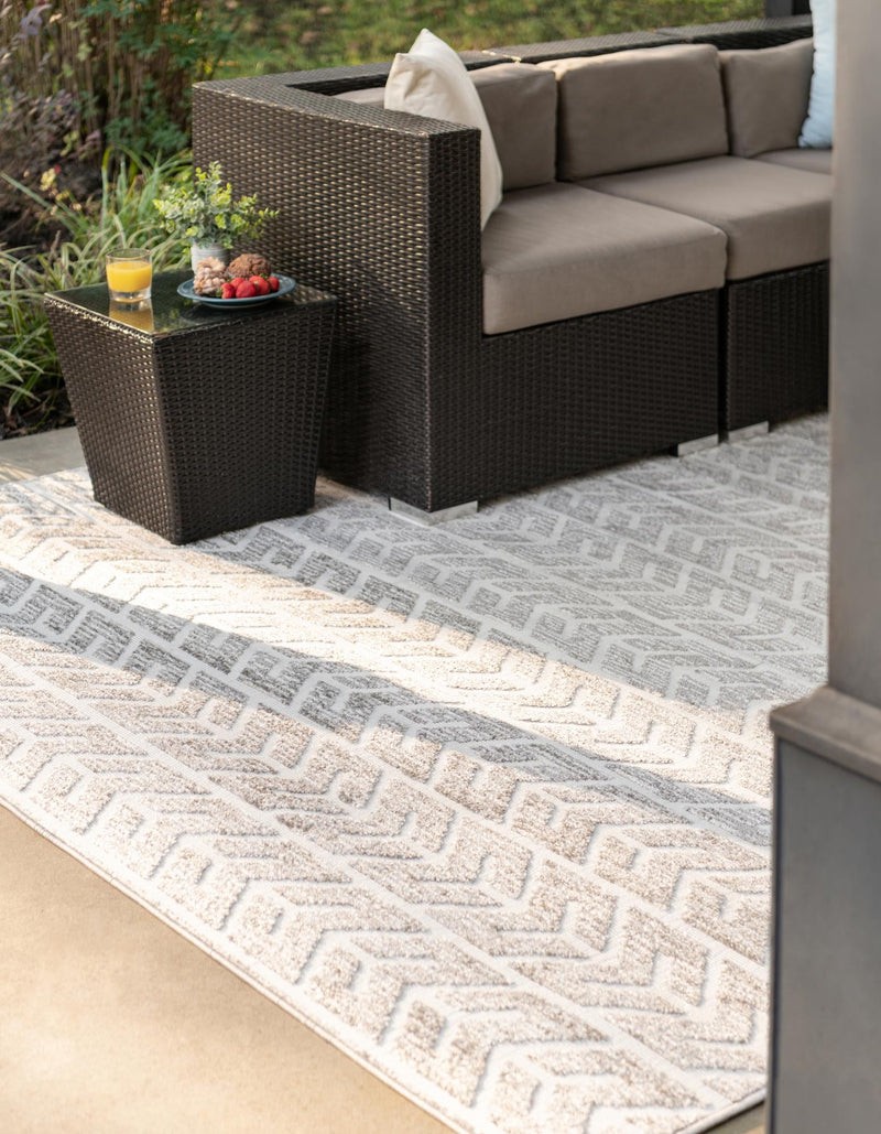 Catalina Cove Outdoor Collection Area Rug - Newport Rectangle Beige lifestyle 6
