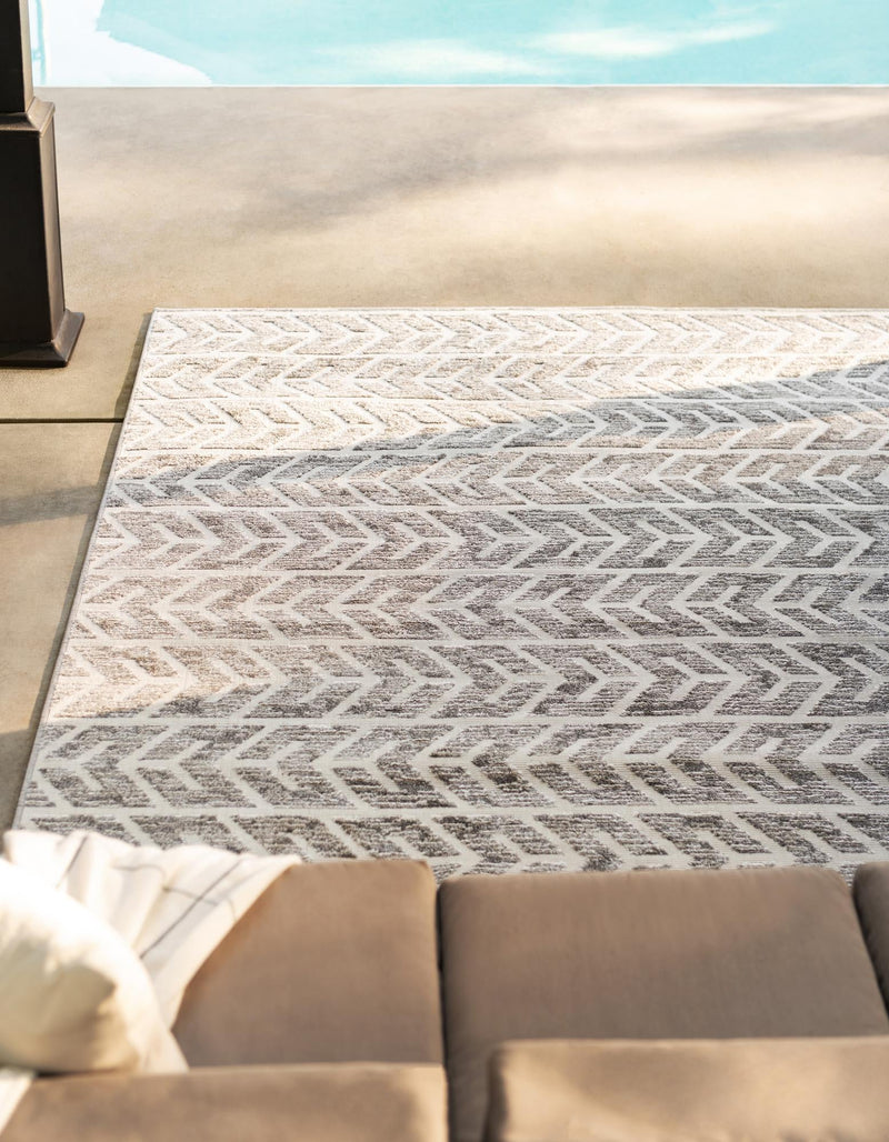 Catalina Cove Outdoor Collection Area Rug - Newport Rectangle Beige lifestyle 9