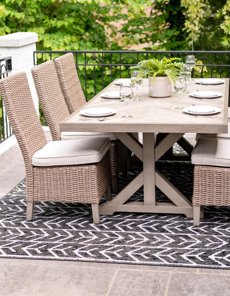 Catalina Cove Outdoor Collection Area Rug - Newport Rectangle Black lifestyle 7