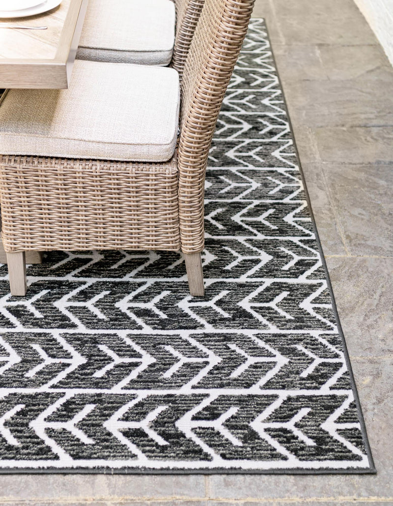 Catalina Cove Outdoor Collection Area Rug - Newport Rectangle Black lifestyle 10