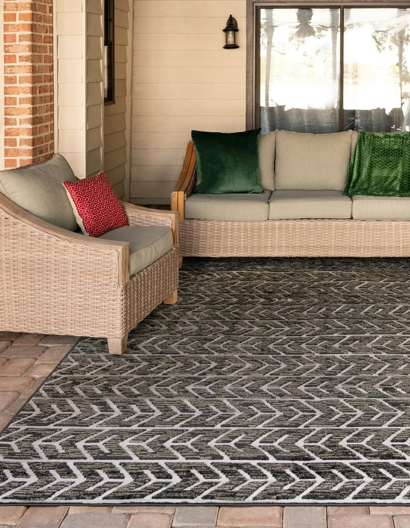 Catalina Cove Outdoor Collection Area Rug - Newport Rectangle Black lifestyle 13