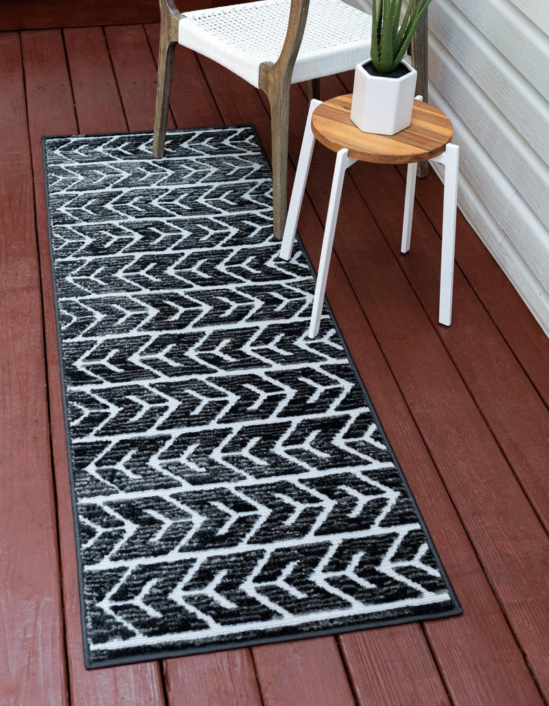 Catalina Cove Outdoor Collection Area Rug - Newport Runner Black lifestyle 48