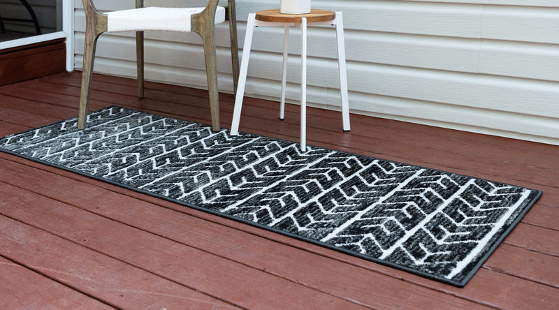 Catalina Cove Outdoor Collection Area Rug - Newport Runner Black lifestyle 56