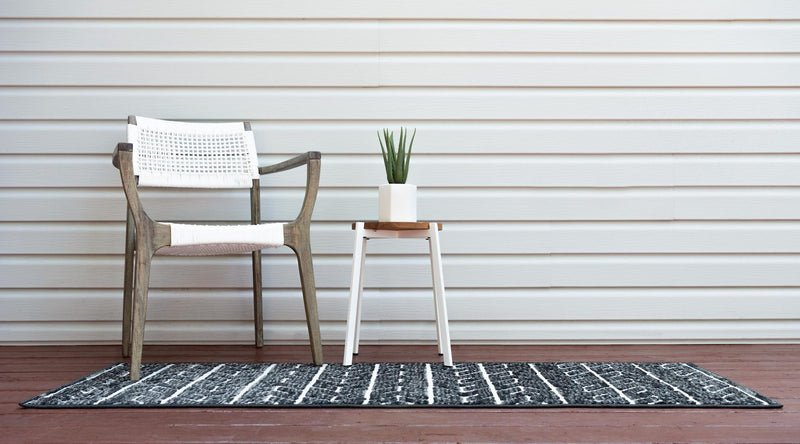 Catalina Cove Outdoor Collection Area Rug - Newport Runner Black lifestyle 63