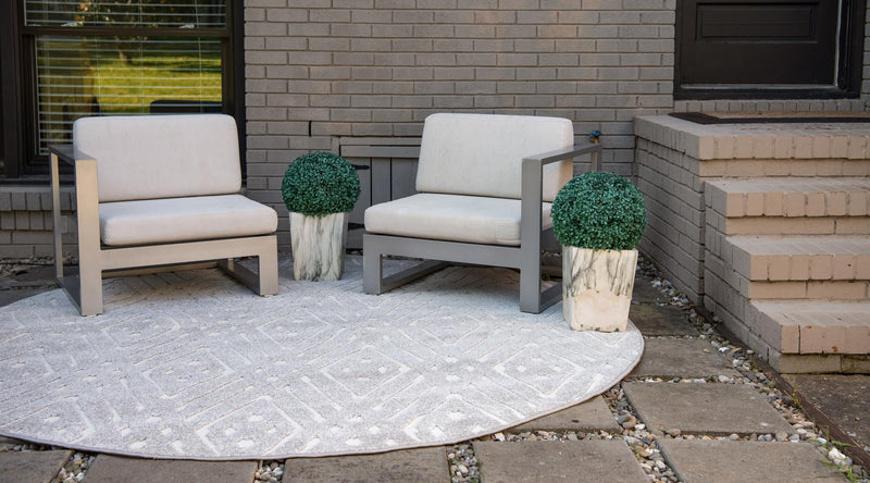 Catalina Cove Outdoor Collection Area Rug - Laguna Round Gray lifestyle 65