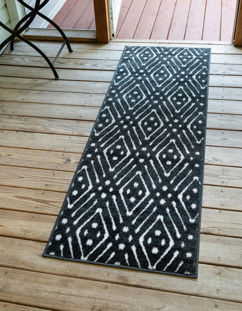 Catalina Cove Outdoor Collection Area Rug - Laguna Runner Black lifestyle 53