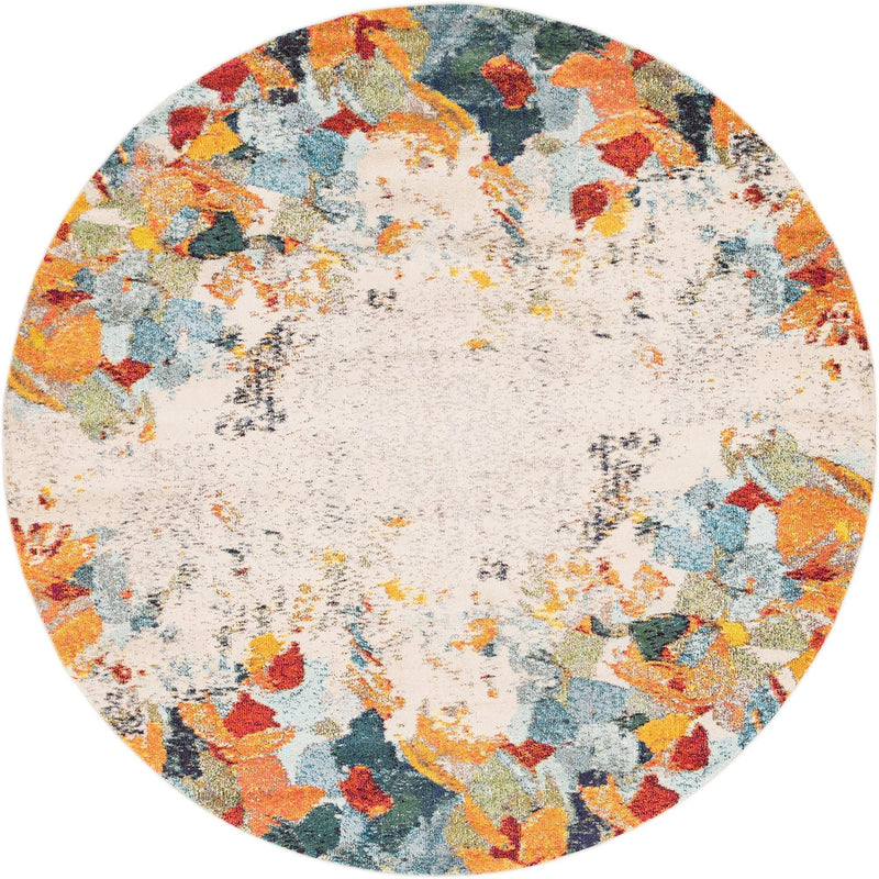 Chromatic Oasis Collection Area Rug - Twilight Round Multi lifestyle 12