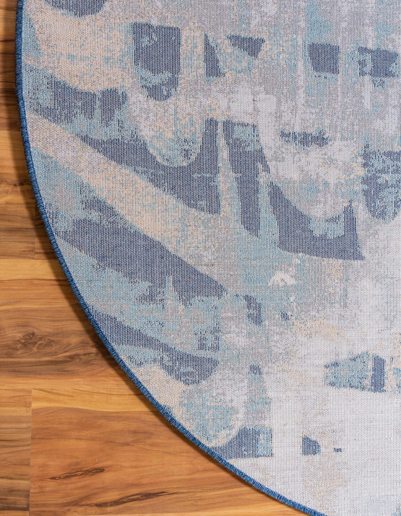 Celestial Haven Collection Area Rug - Celestia Round Navy Blue lifestyle 30