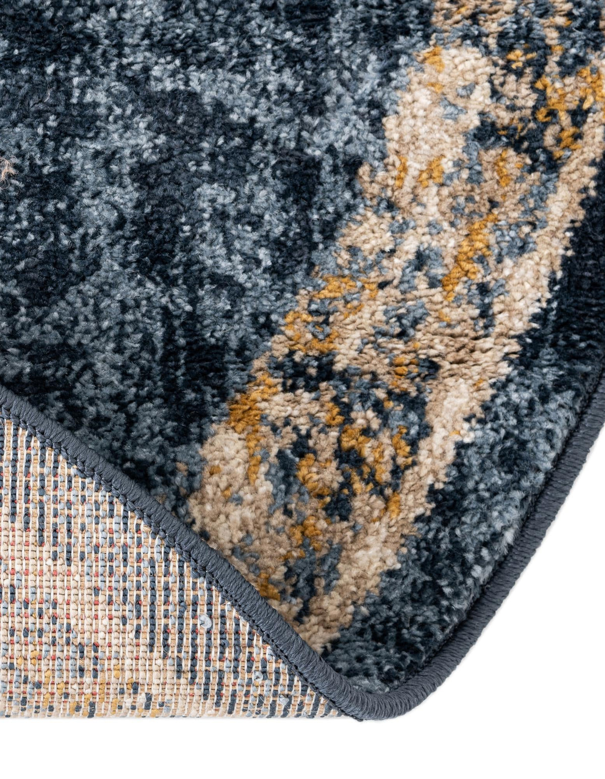 Eden Oasis Collection Area Rug - Tranquility (Navy Blue) Round Navy Blue lifestyle 65