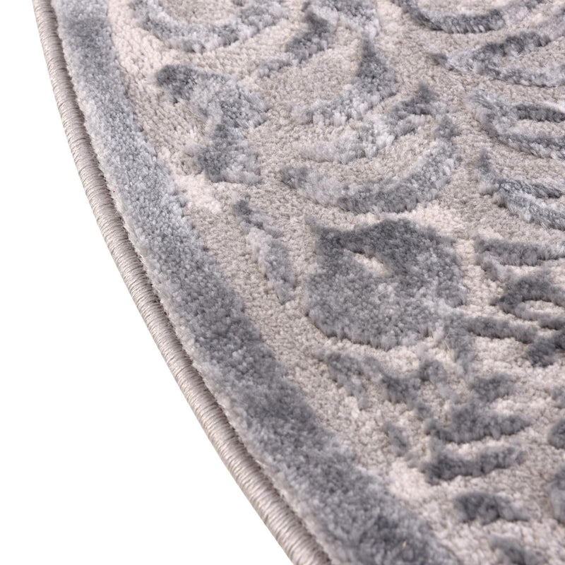 Derbyshire Elegance Collection Area Rug - Bakewell Round Gray lifestyle 76