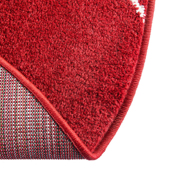 Lattice Garden Collection Area Rug - Arborville (Red) Round Red lifestyle 19