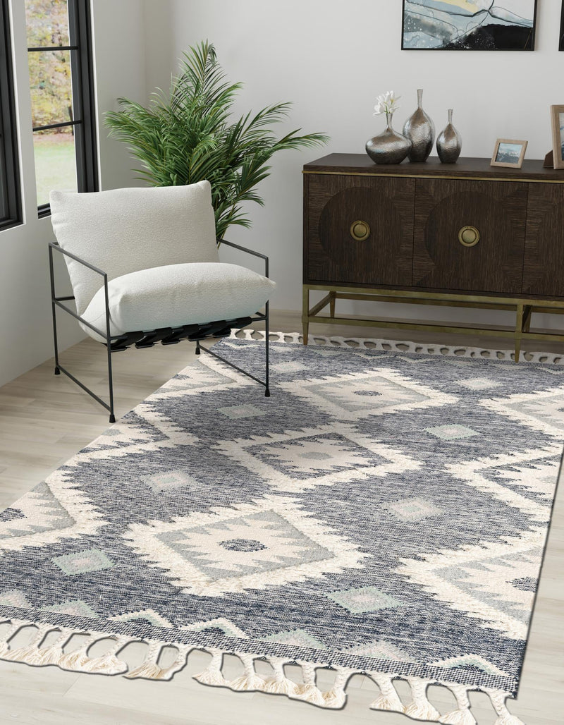 Sedona Sands Collection Area Rug - Canyon Rectangle Dark Blue lifestyle 42
