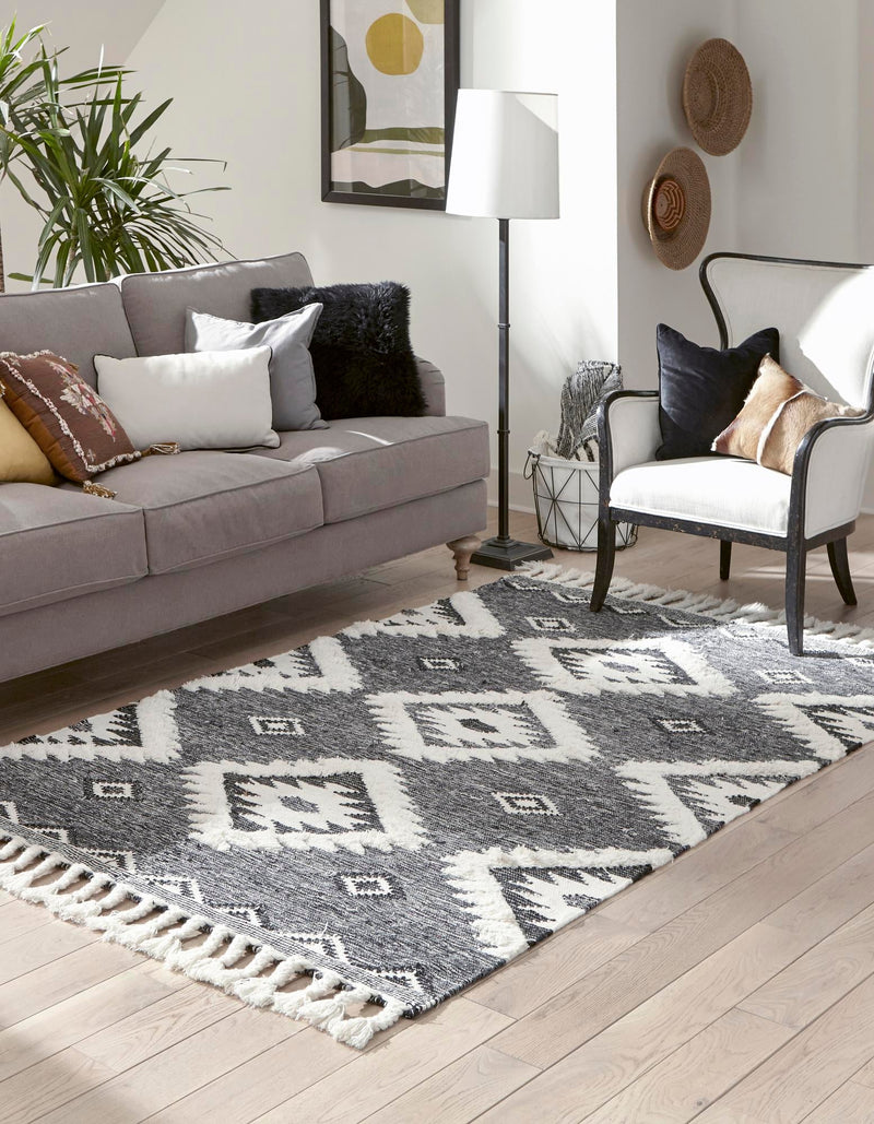 Sedona Sands Collection Area Rug - Canyon Rectangle Charcoal lifestyle 7