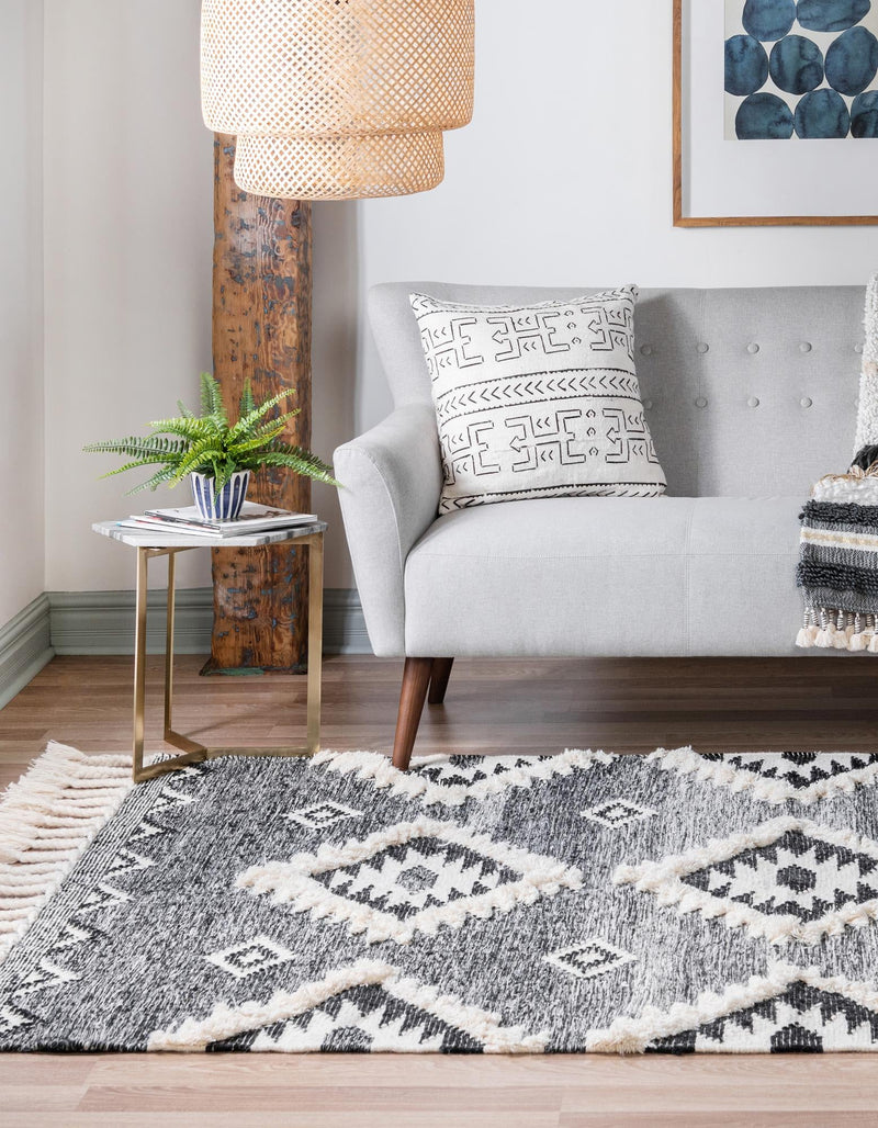 Sedona Sands Collection Area Rug - Canyon Rectangle Charcoal lifestyle 11