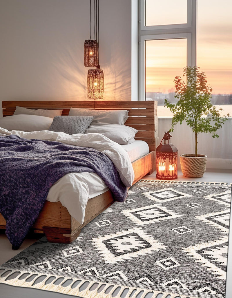 Sedona Sands Collection Area Rug - Canyon Rectangle Charcoal lifestyle 15