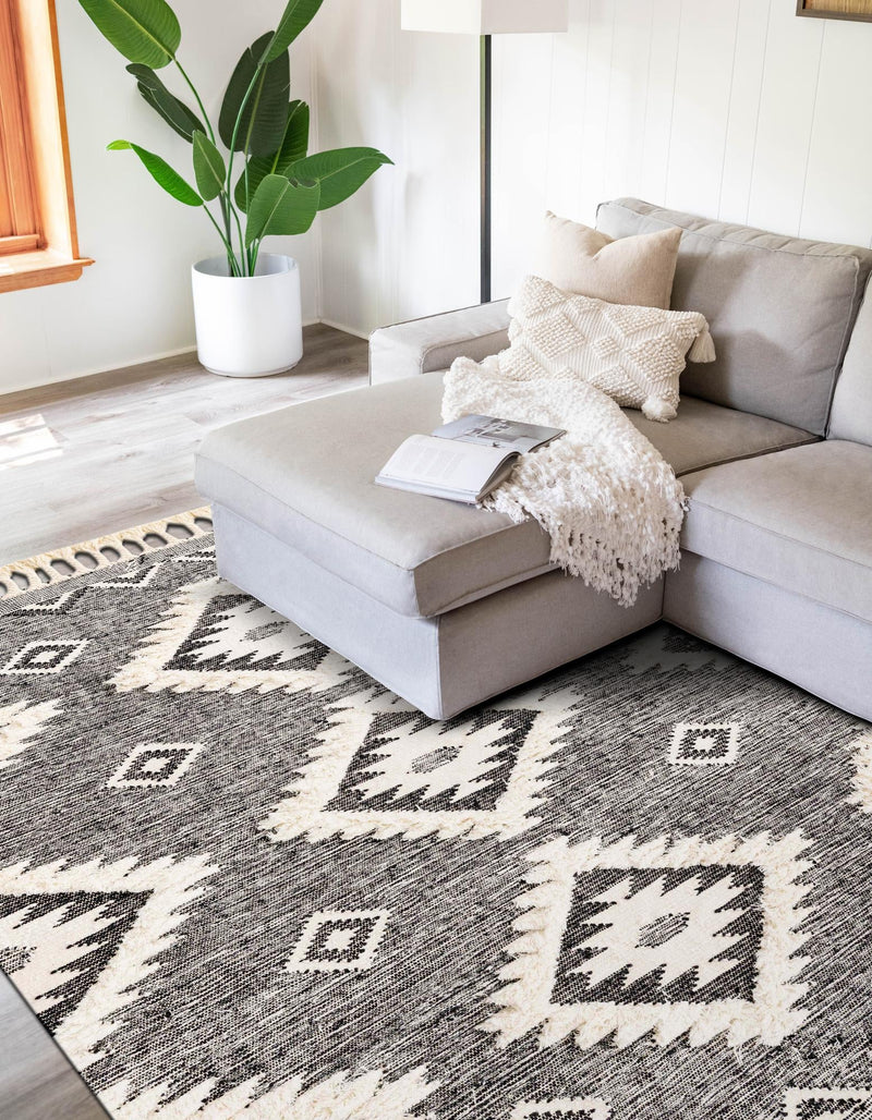 Sedona Sands Collection Area Rug - Canyon Rectangle Charcoal lifestyle 23