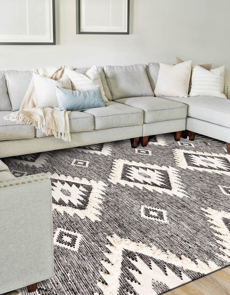 Sedona Sands Collection Area Rug - Canyon Rectangle Charcoal lifestyle 31