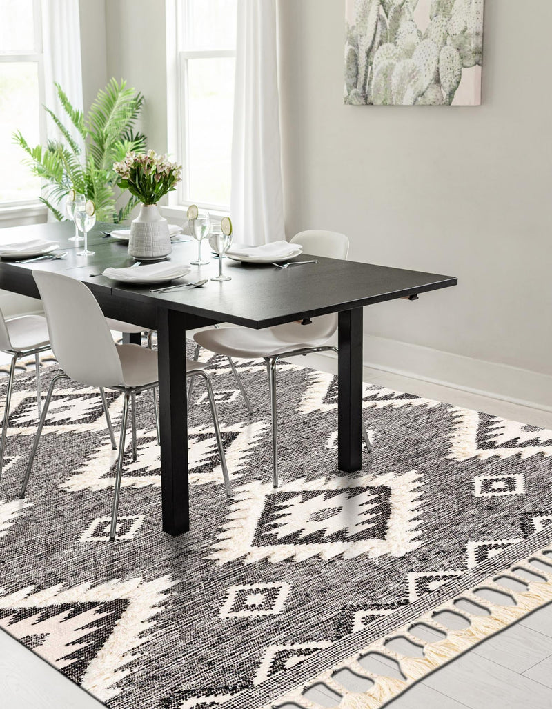 Sedona Sands Collection Area Rug - Canyon Rectangle Charcoal lifestyle 35