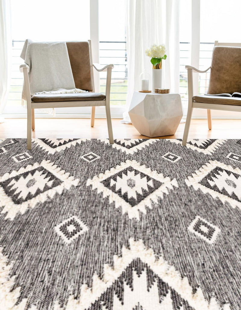 Sedona Sands Collection Area Rug - Canyon Rectangle Charcoal lifestyle 39