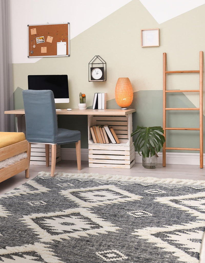 Sedona Sands Collection Area Rug - Canyon Rectangle Charcoal lifestyle 47
