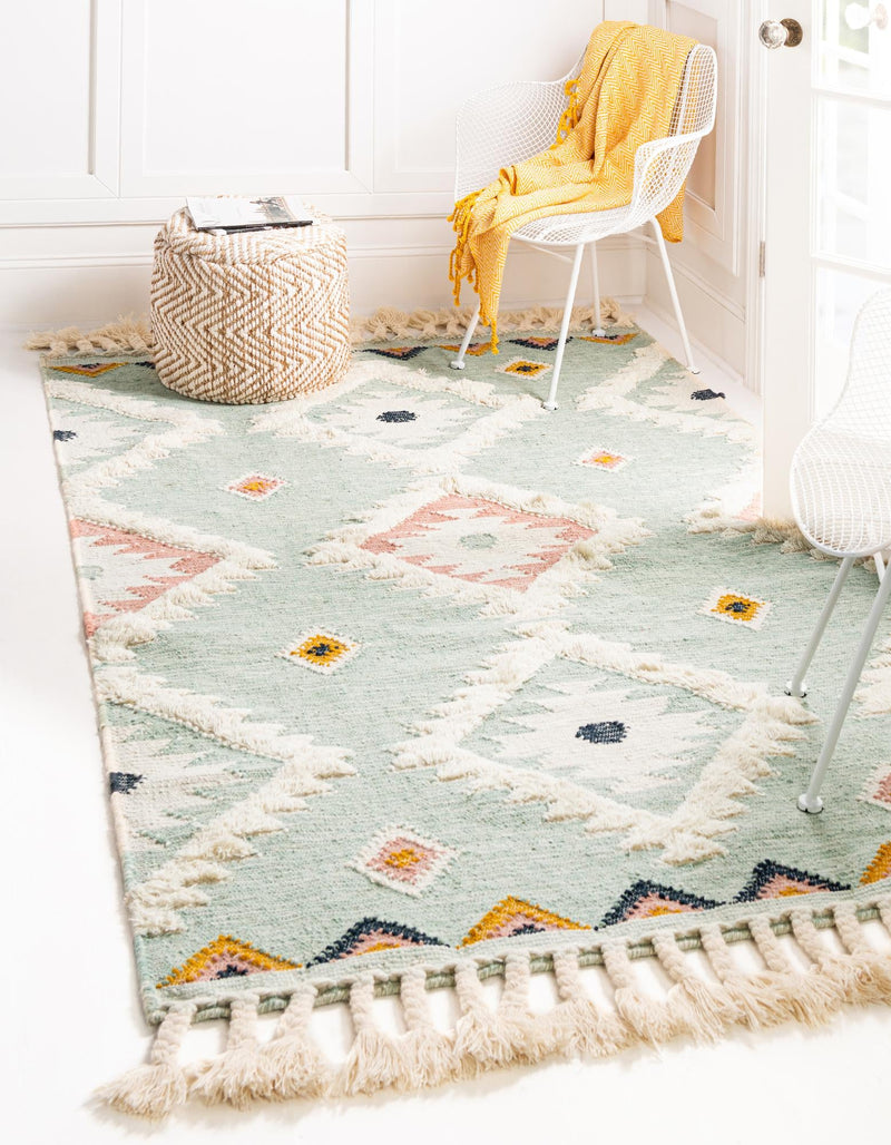 Sedona Sands Collection Area Rug - Canyon Rectangle Light Aqua lifestyle 11