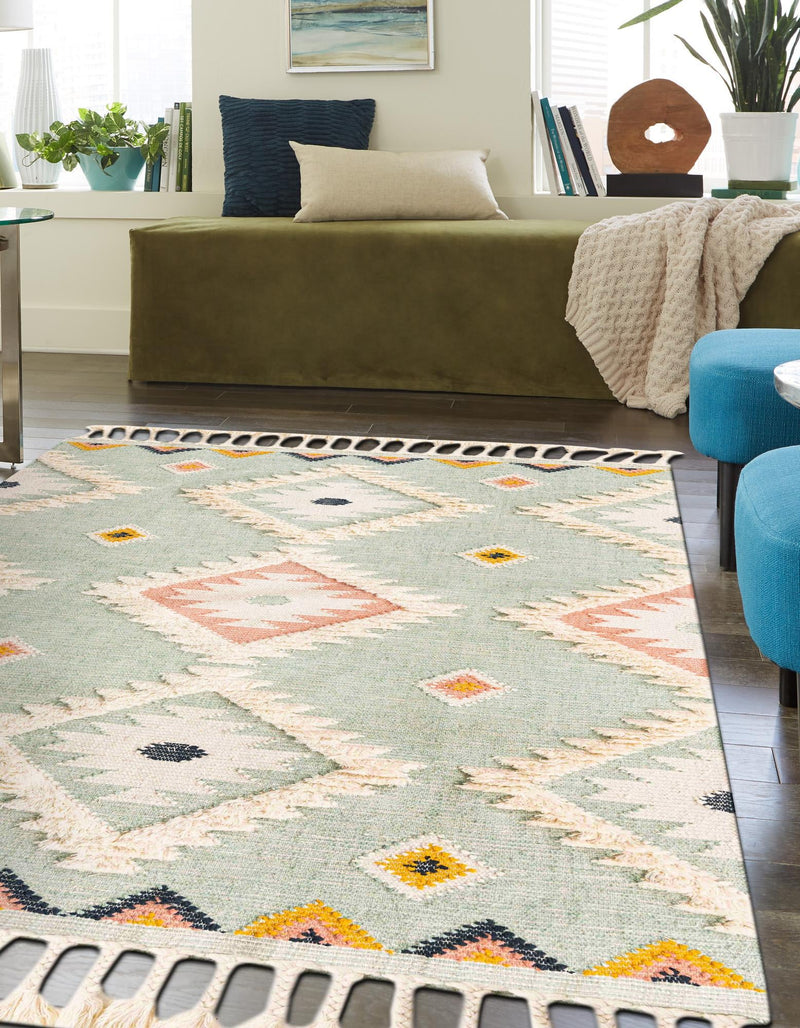 Sedona Sands Collection Area Rug - Canyon Rectangle Light Aqua lifestyle 29