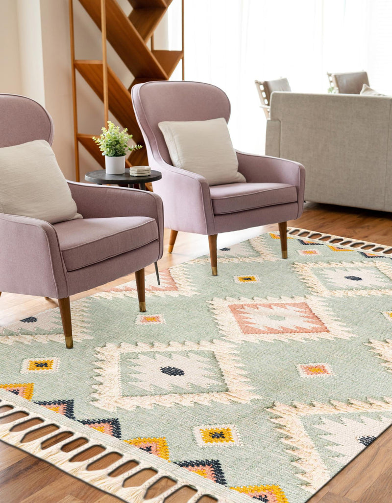 Sedona Sands Collection Area Rug - Canyon Rectangle Light Aqua lifestyle 41