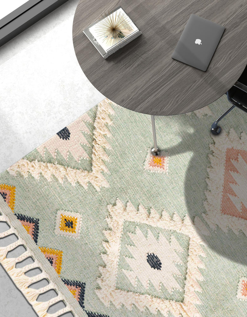 Sedona Sands Collection Area Rug - Canyon Rectangle Light Aqua lifestyle 64