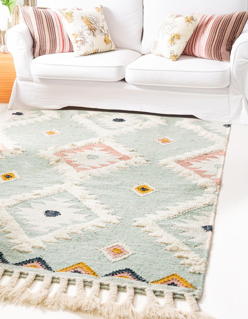 Sedona Sands Collection Area Rug - Canyon Rectangle Light Aqua lifestyle 71
