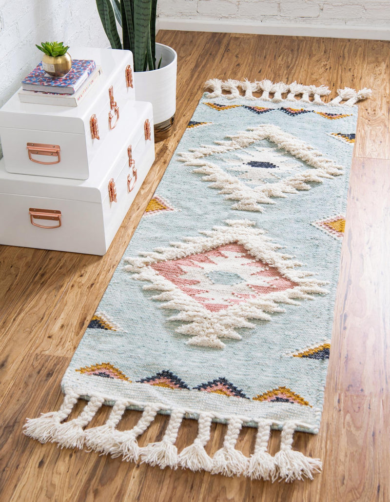 Sedona Sands Collection Area Rug - Canyon Runner Light Aqua lifestyle 89