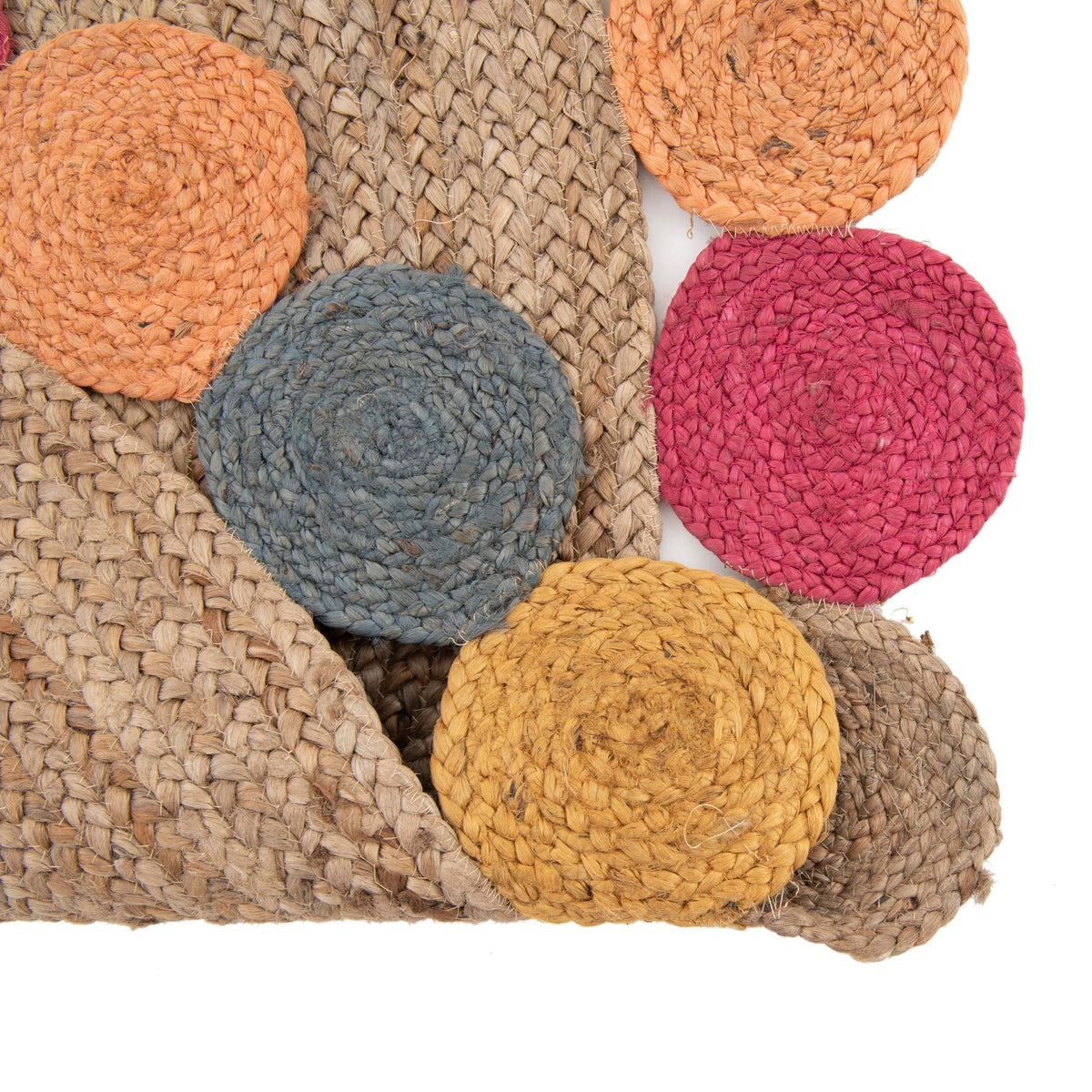 Woven Seaside Jute Collection Area Rug - Santorini Round Natural lifestyle 13