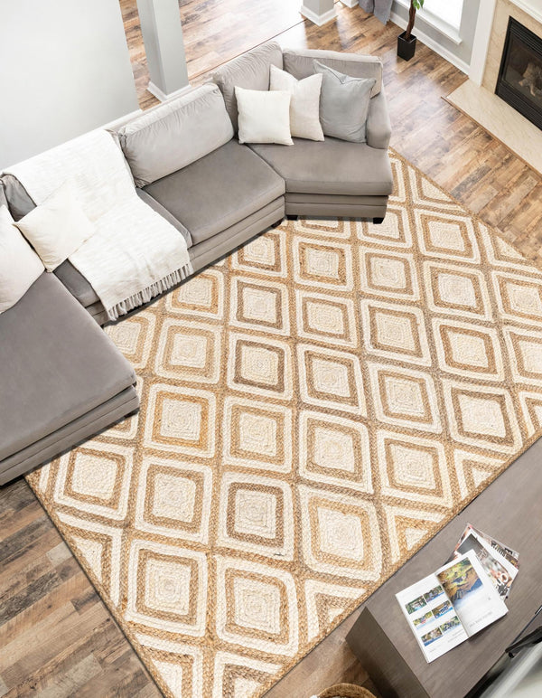 Woven Seaside Jute Collection Area Rug - Marina Rectangle Natural lifestyle 17