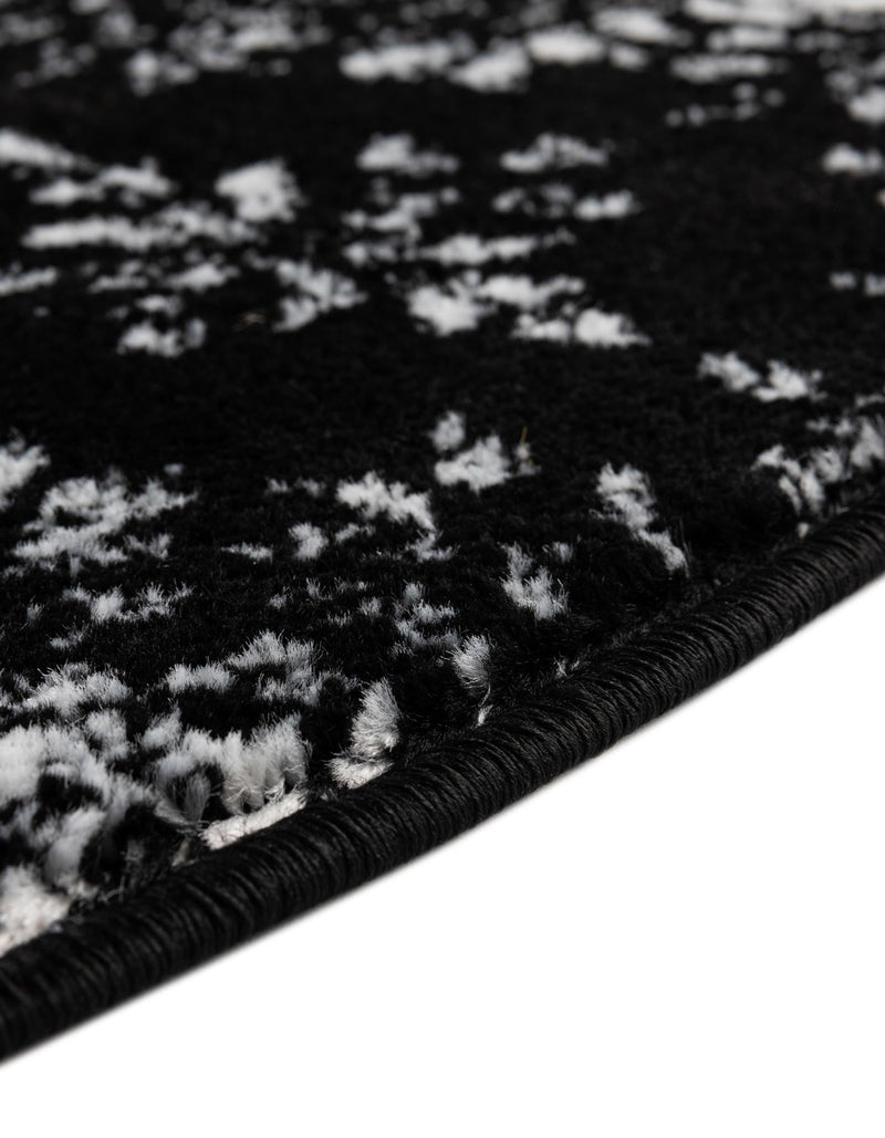 Riviera Elegance Collection Area Rug - Monaco (Black) Round Black lifestyle 19