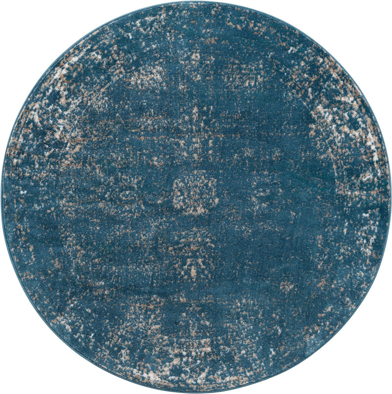 Riviera Elegance Collection Area Rug - Antibes (Blue) Round Blue Main