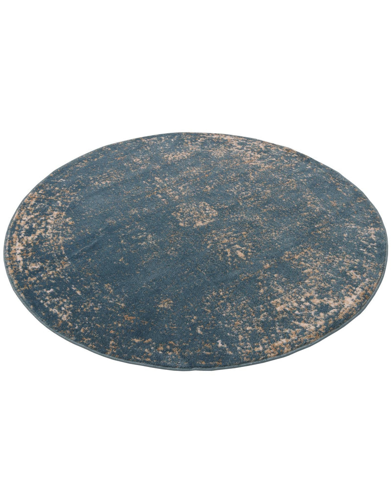 Riviera Elegance Collection Area Rug - Antibes (Blue) Round Blue lifestyle 46