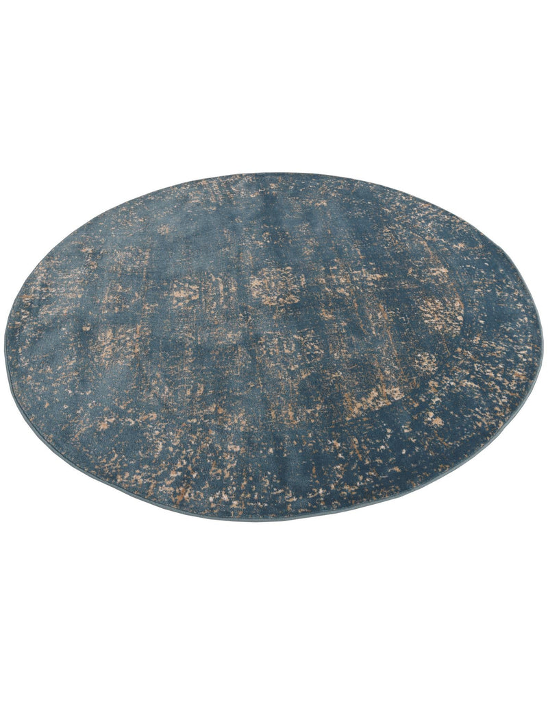 Riviera Elegance Collection Area Rug - Antibes (Blue) Round Blue lifestyle 47