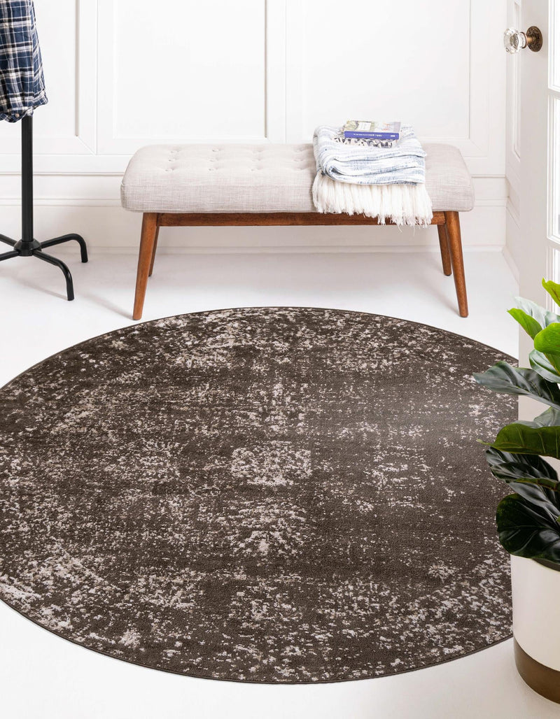 Riviera Elegance Collection Area Rug - Antibes (Brown) Round Brown lifestyle 59