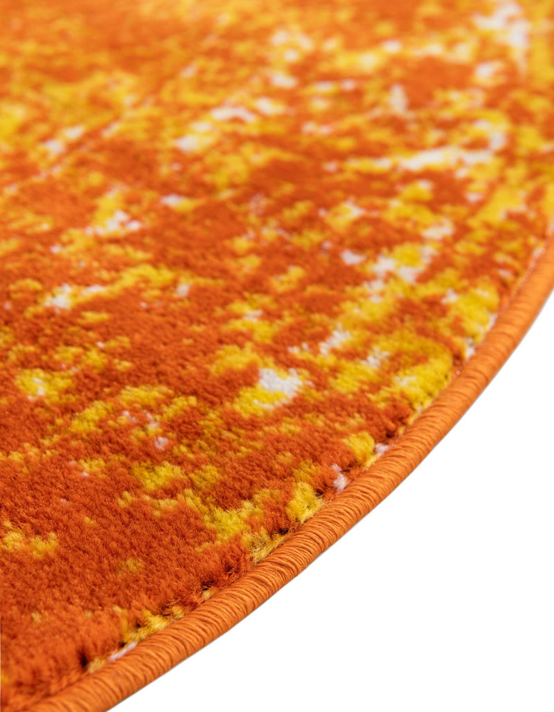 Riviera Elegance Collection Area Rug - Antibes (Orange) Round Orange lifestyle 28