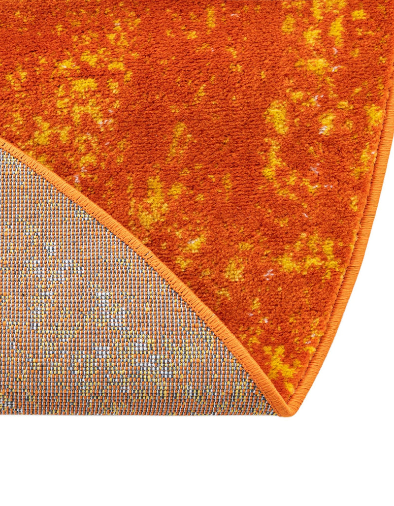 Riviera Elegance Collection Area Rug - Antibes (Orange) Round Orange lifestyle 30