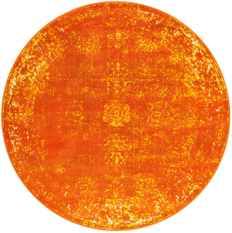 Riviera Elegance Collection Area Rug - Antibes (Orange) Round Orange Main