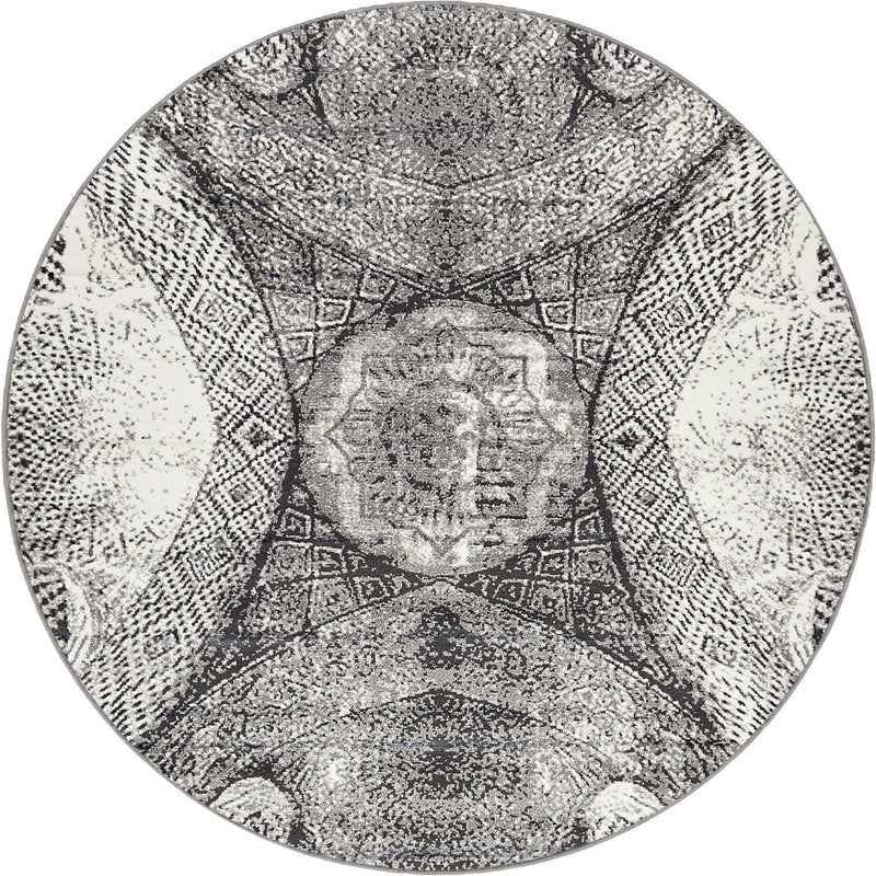 Riviera Elegance Collection Area Rug - Nice Round Dark Gray Main