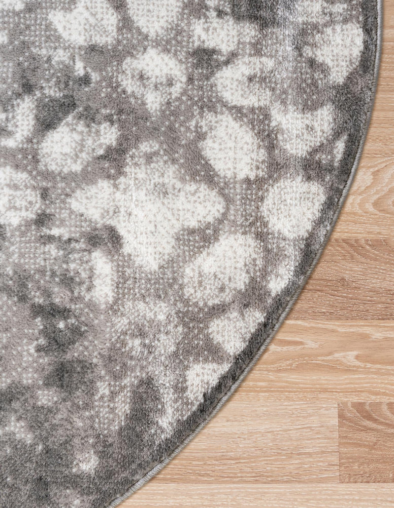 Riviera Elegance Collection Area Rug - Vence Round Dark Gray lifestyle 22