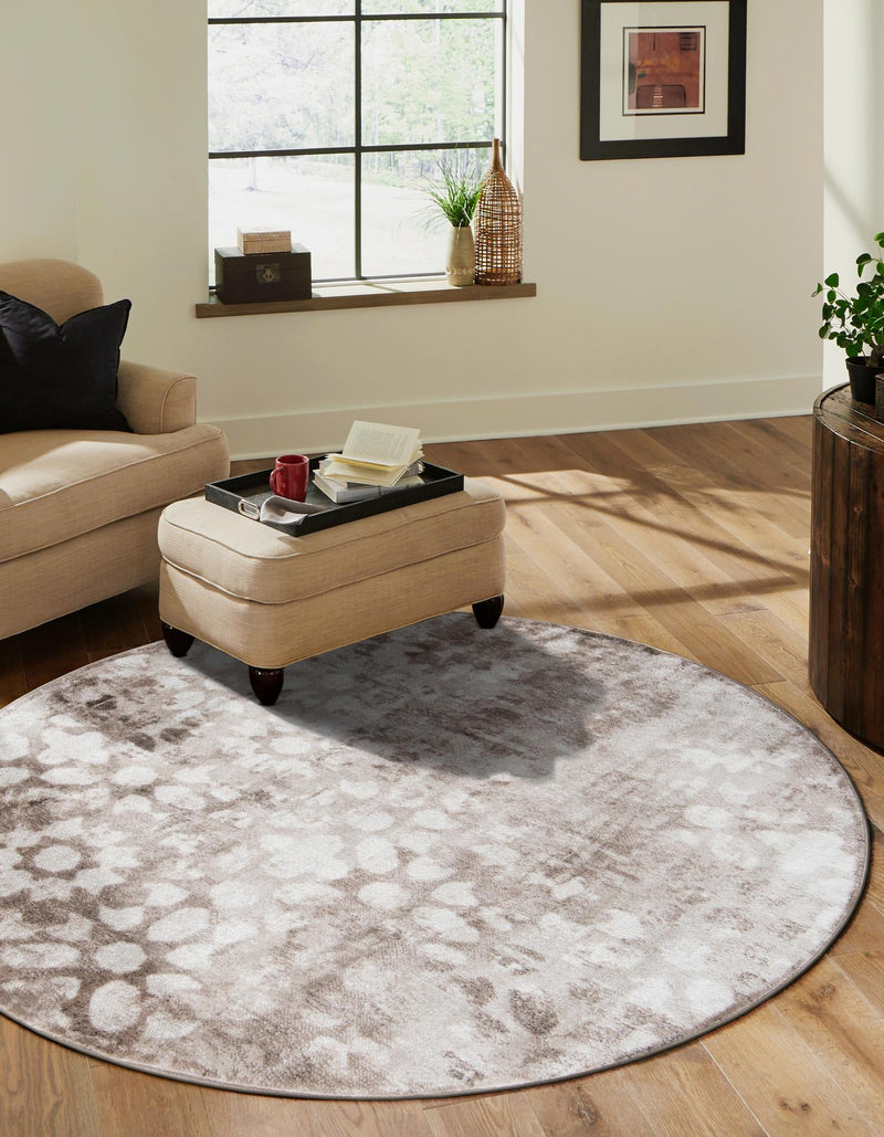 Riviera Elegance Collection Area Rug - Vence Round Brown lifestyle 60