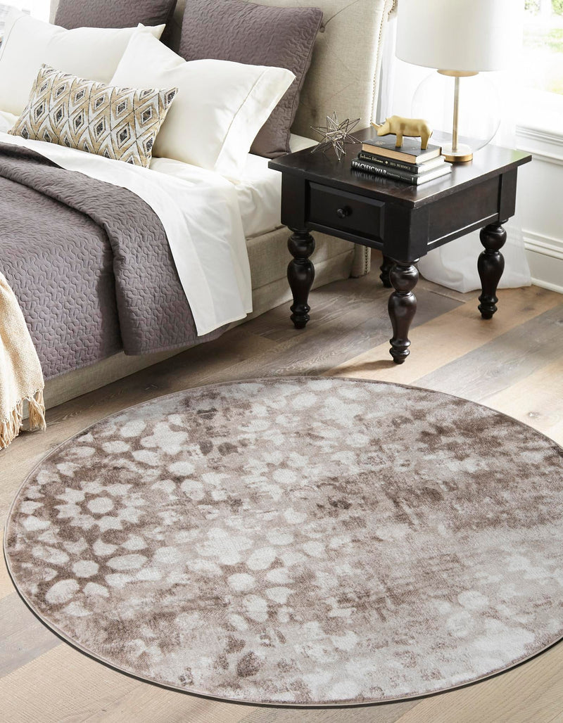 Riviera Elegance Collection Area Rug - Vence Round Brown lifestyle 67