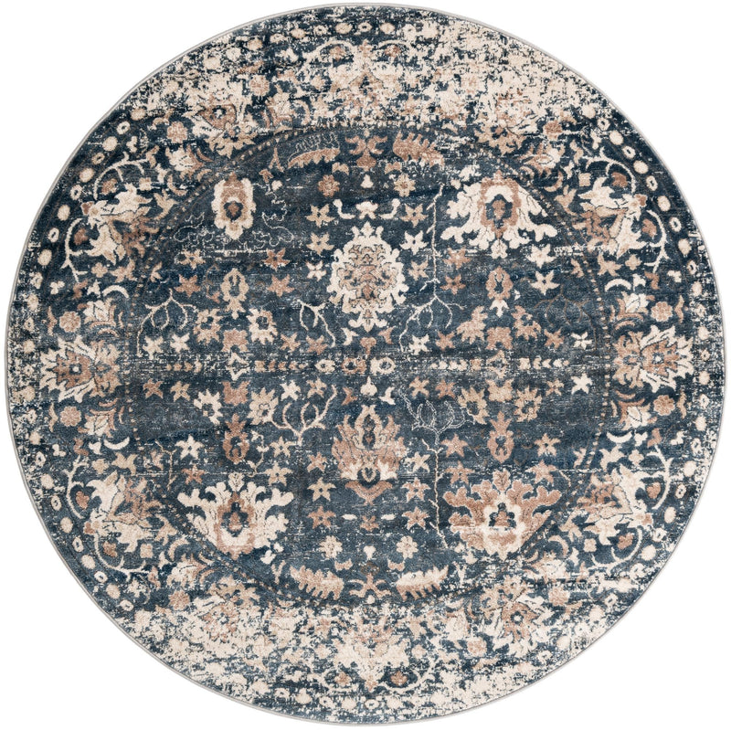 Cascade Range Collection Area Rug - Shasta (Blue) Round Blue Main